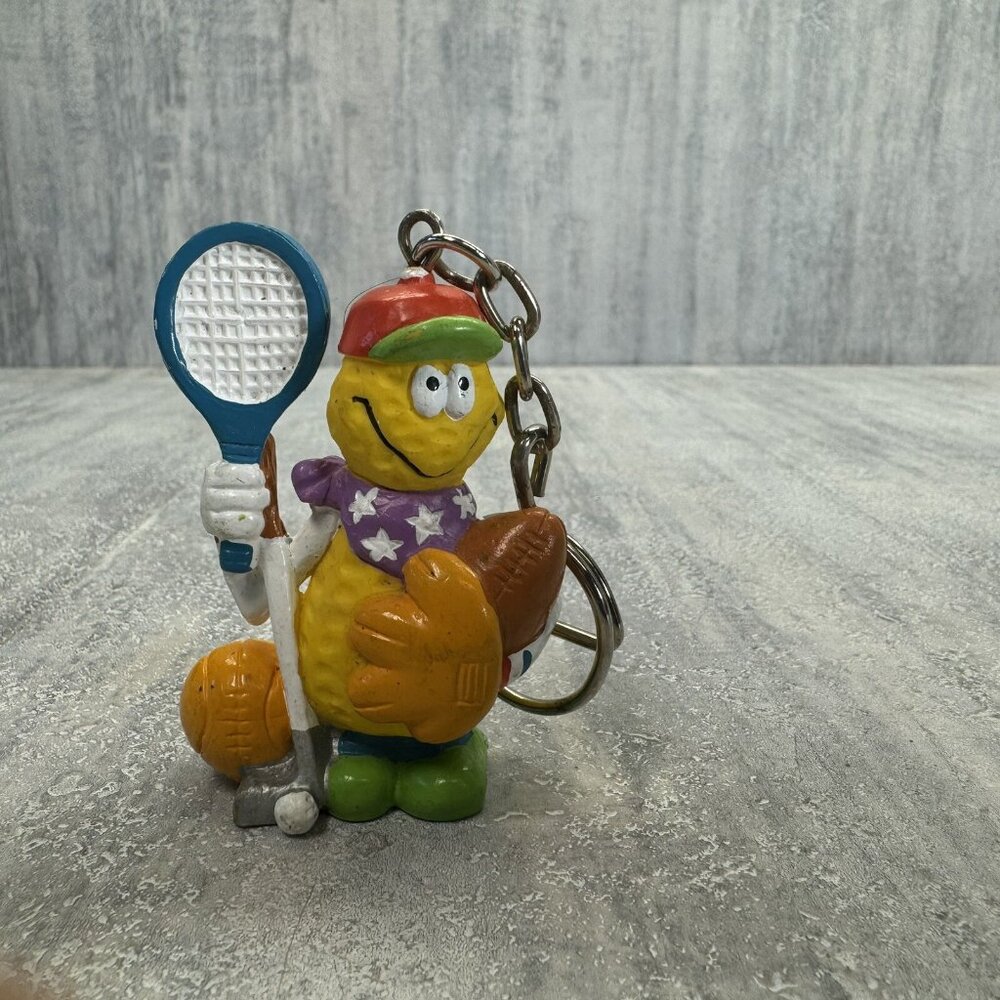Jack Wohl 1990 Sports Nut Peanut Keychain Football Baseball Tennis Golf 2”